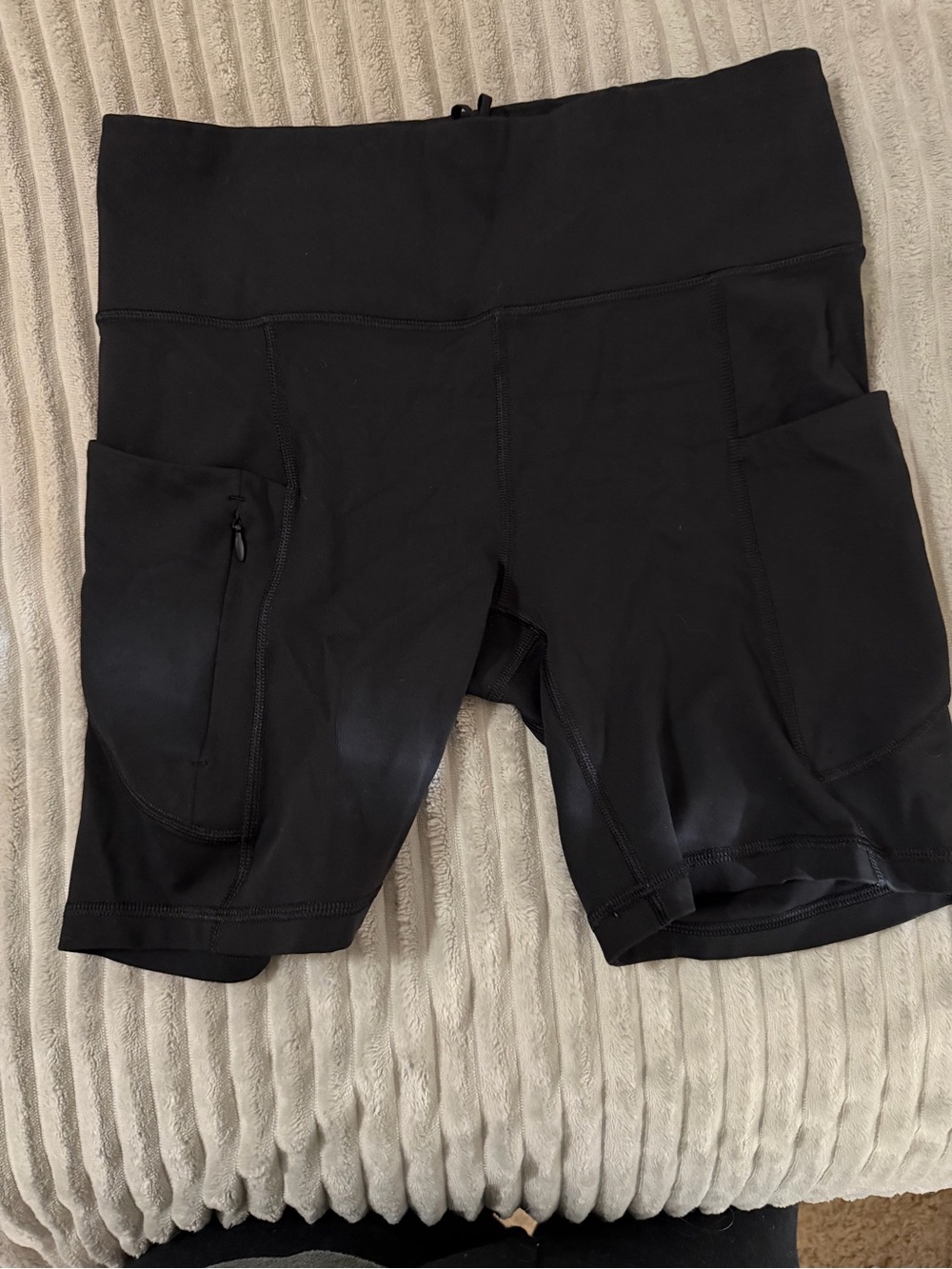 Athleta Black High-Waist Pocket Bike Shorts